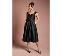 Coast Sweetheart Jacquard Midi Dress In Black black 10