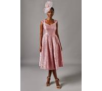 Sweetheart Jacquard Midi Dress Coast Blush 10