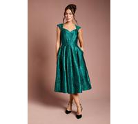 Coast Sweetheart Jacquard Midi Dress In Emerald emerald 18