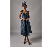 Coast Sweetheart Jacquard Midi Dress In Navy navy 8