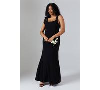 Coast Tie Shoulder Contrast Satin And Crepe Bridesmaid Maxi Dress In Black black 10