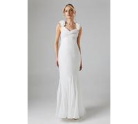 Coast Trailing Petal Shoulder Detail Chiffon Wedding Dress In Ivory ivory 10