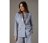 Coast Twill Lapel Fitted Blazer In Grey Blue grey blue 10