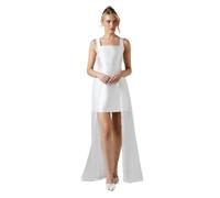 Coast Women's Twill Mini Wedding Dress With Organza Skirt in Ivory | Size: 14 Coast Ivory 14