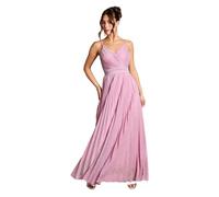 Coast Women's V neck Cami Shimmer Pleated Maxi Dress in Pink | Size: 14