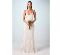Coast V Neck Embellished Mesh Cami Maxi Wedding Dress In Ivory ivory