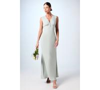 Coast V Neck Empire Seam Crepe Bridesmaid Dress In Sage sage 14