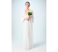 Coast V Neck Sequin Kimono Sleeve Wedding Dress In Ivory ivory 12