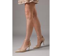 Coast Valaine Faux Leather Diamante Twist Stiletto Heel Court Shoes In Taupe taupe 8