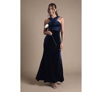 Coast Velvet Halterneck Fishtail Maxi Bridesmaid Dress In Navy navy 16