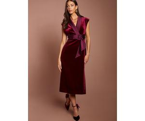 COAST Velvet Tux Midi Dress With Satin Lapel 12