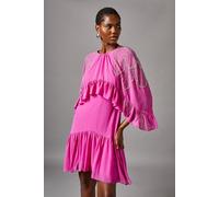 Coast Volume Ruffle Embellished Mini Dress In Magenta magenta 8