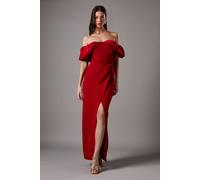 Coast Volume Sleeve Corset Column Maxi Dress In Red red 14