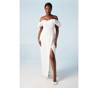 Coast Volume Sleeve Corset Column Wedding Dress In Ivory ivory 8