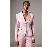 Coast Waisted Jacket With Satin Lapel In Blush blush 14