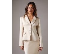 Coast Waisted Jacket With Satin Lapel In Ivory ivory