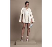 Coast Women's White Belted Short Occasion Cape Coat | Size: 8