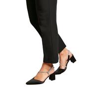 Coast Wide Fit Deyla Satin Diamante Asymmetric Strap High Clock Heel Court Shoes, 4, Black