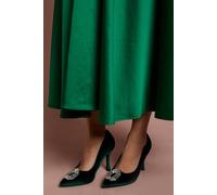 Coast Wide Fit Livvy Velvet Brooch Detail High Heel Stiletto Court Shoes In Emerald emerald 7