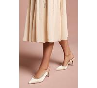 Coast Wide Fit Sabrina Satin Diamante Trim Slingback High Stiletto Court Shoes In Champagne champagne 8