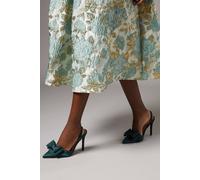 Wide Fit Tamara Satin Bow Sling Back Stiletto Court Shoes Coast Green 5