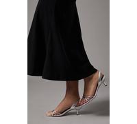 Coast Wide Fit Valina Faux Leather Slingback Cross Strap Kitten Heel Sandals In Silver silver 3