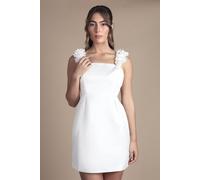 Coast Women's 3d Floral Bardot Bridal Mini Dress in Ivory | Size: 12