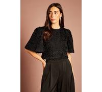 Coast Women's 3D Floral Blouse With Organza Tie in Black | Size: 10 Coast Black 10