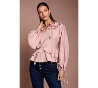 Coast Women's 3D Floral Blouson Sleeve Blouse in Blush | Size: 14 Coast Blush 14