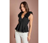 Coast Women's 3D Floral Strap Chiffon Top in Black | Size: 12 Coast Black 12