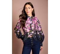 Coast Women's 3D Flower Printed Organza Blouse in Navy | Size: 12 Coast Navy 12