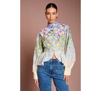 Coast Women's 3D Flower Printed Organza Blouse | Size: 10 Coast Multicolor 10