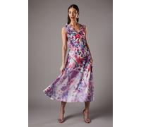 Coast Women's 3d Flower Sleeveless Midi Dress in Pink | Size: 12 Coast Pink 12