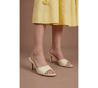 Coast Women's Abbie Faux Patent Leather Medium Stiletto Heeled Mules in Yellow | Size: 4 Coast Yellow 4
