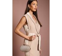 Coast Women's Amy Ruched Metallic Clutch Bag With Bow Clasp in Gold Coast Gold One Size