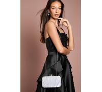 Coast Women's Annie Ruched Detail Satin Clutch Bag in Silver Coast Silver One Size