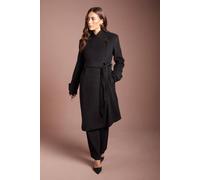 Coast Women's Asymmetric Wrap Wool Look Midi Coat in Black | Size: 16