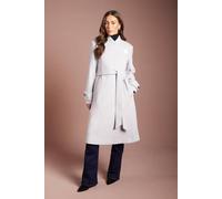 Coast Women's Asymmetric Wrap Wool Look Midi Coat in Lilac Grey | Size: 18 Coast Lilac Grey 18