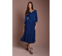 Coast Women's Bandage Long Sleeve Dress with Pleated Skirt in Navy | Size: 10 Coast Navy 10