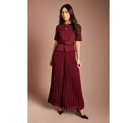 Coast Women's Bandage Pleated Trouser Jumpsuit in Oxblood | Size: 8