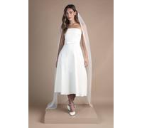 Coast Women's Bandeau Bow Waist Midi Wedding Dress in Ivory | Size: 8 Coast Ivory 8