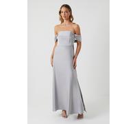 Coast Women's Bandeau Cold Shoudler Satin Bridesmaid Dress in Grey Mist | Size: 10