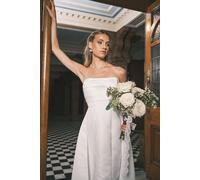 Coast Women's Bandeau corset A Line Satin Wedding Dress in Ivory | Size: 10 Coast Ivory 10