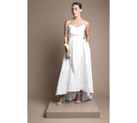 Coast Women's Bandeau High Low Satin Wedding Dress in Ivory | Size: 12 Coast Ivory 12