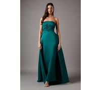 Coast Women's Bandeau Structured Column Maxi Bridesmaid Dress With Overskirt in Emerald | Size: 16