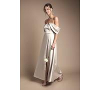 Coast Women's Bandeau Wrap Skirt Maxi Bridesmaid Dress in Champagne | Size: 14 Coast Champagne 14