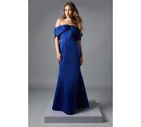 Coast Women's Bardot Bow Effect Fishtail Maxi Occasion Dress in Blue | Size: 12 Coast Blue 12
