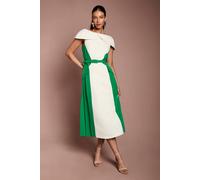 Coast Women's Bardot Colour Block Crepe Midi Dress in Ivory | Size: 10 Coast Ivory 10