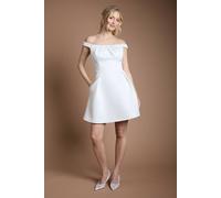 Coast Women's Bardot Fit & Flare Hi Low Hem Mini Bridal Dress in Ivory | Size: 12 Coast Ivory 12