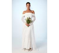 Coast Women's Bardot Long Sleeve Lace Wedding Dress With Removeable Skirt in Ivory | Size: 10 Coast Ivory 10